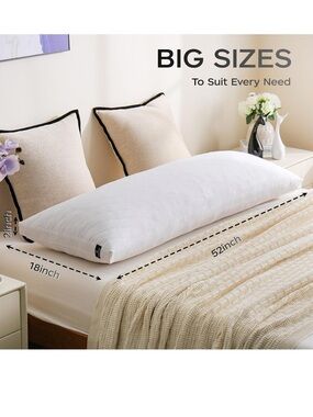 Memory Foam White Body Pillow - Plush Support